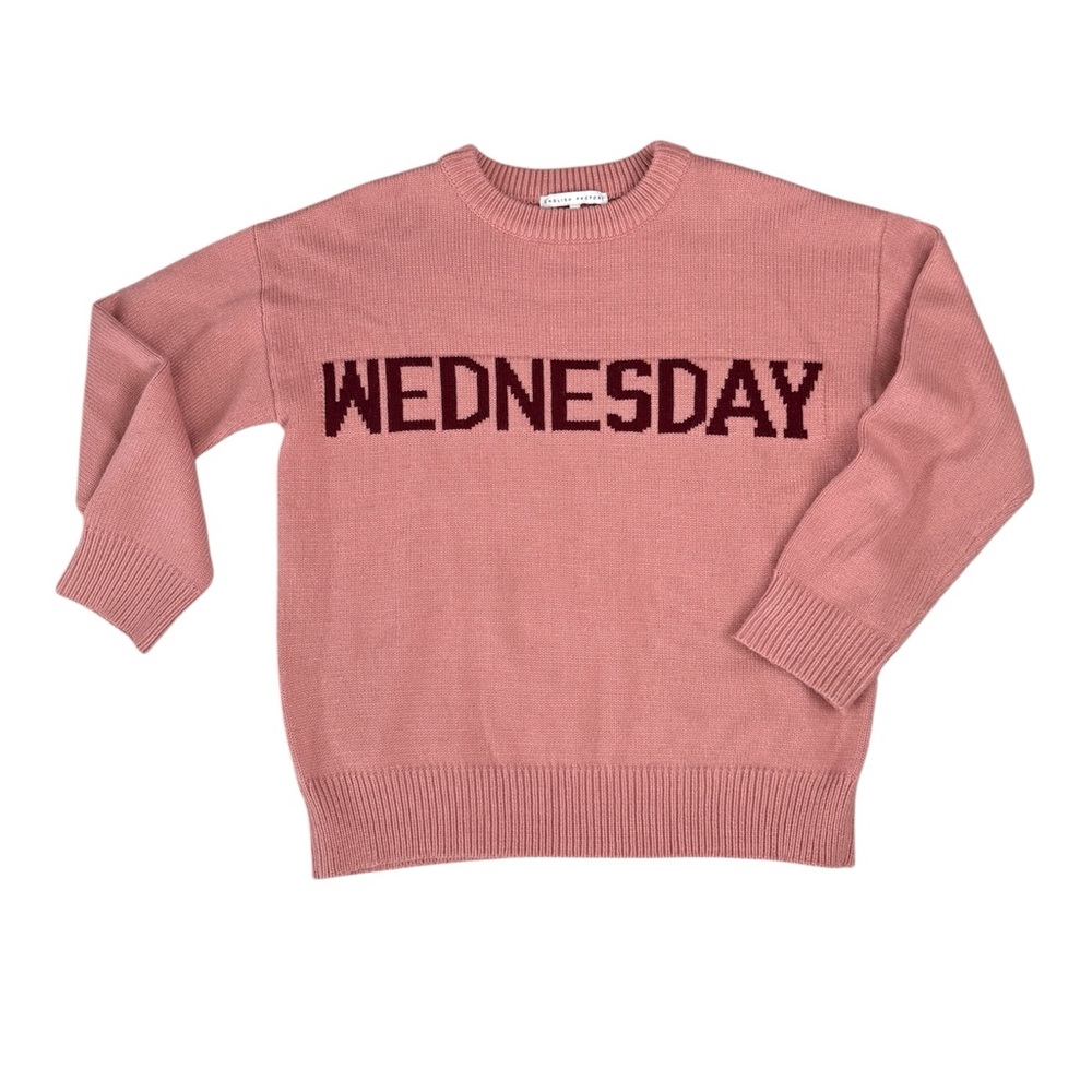 English Factory Rose Pink 'WEDNESDAY' Knit Sweatshirt. Womens size Medium.